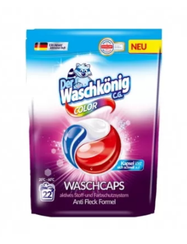 Waschkönig gélové kapsuly Premium TRIO-CAPS COLOR 22ks