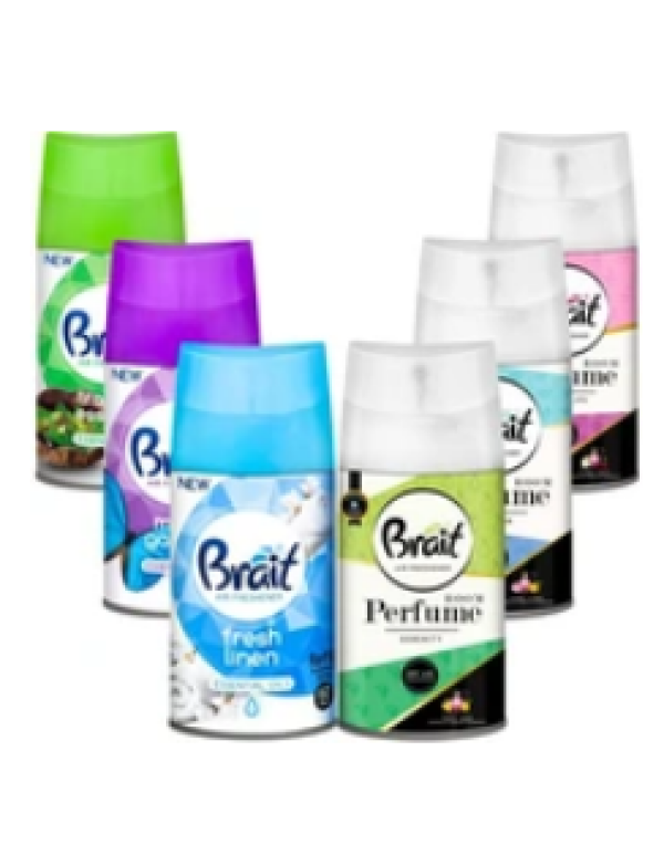 Osviežovač Automatický Náhradná Náplň Brait Zásoba Mix Vôňa 250ml 6ks