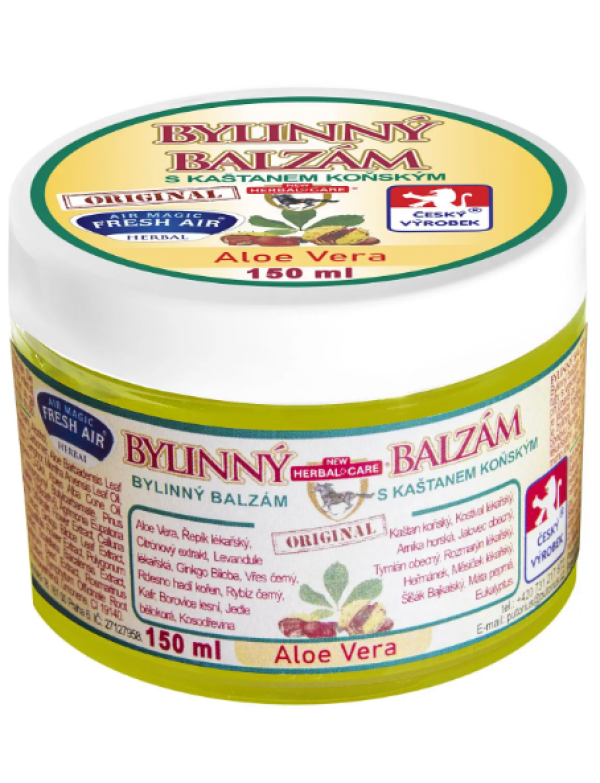 Bylinný balzam s gaštanom konským 150 ml - s Aloe Vera