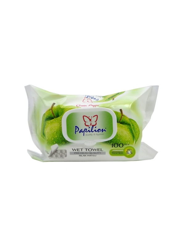 Papilion vlhčené obrusky 100ks klip Apple