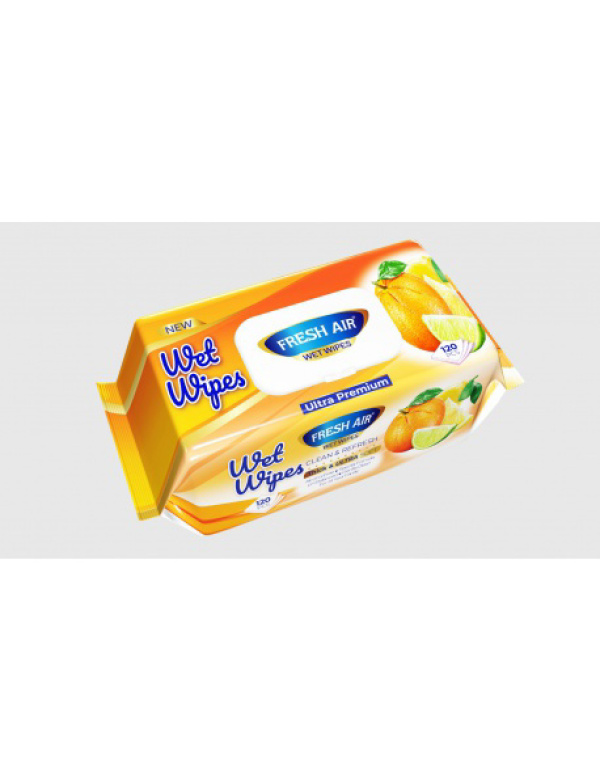 Fresh Air vlhčené obrúsky 120 ks klip Citrus