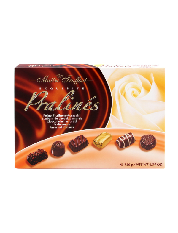 Bonboniéra MAITRE PRALINÉS 180g EXQUISTE hnedá