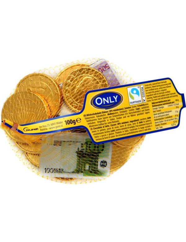 Only Euro mince a bankovky čokoládové 100g