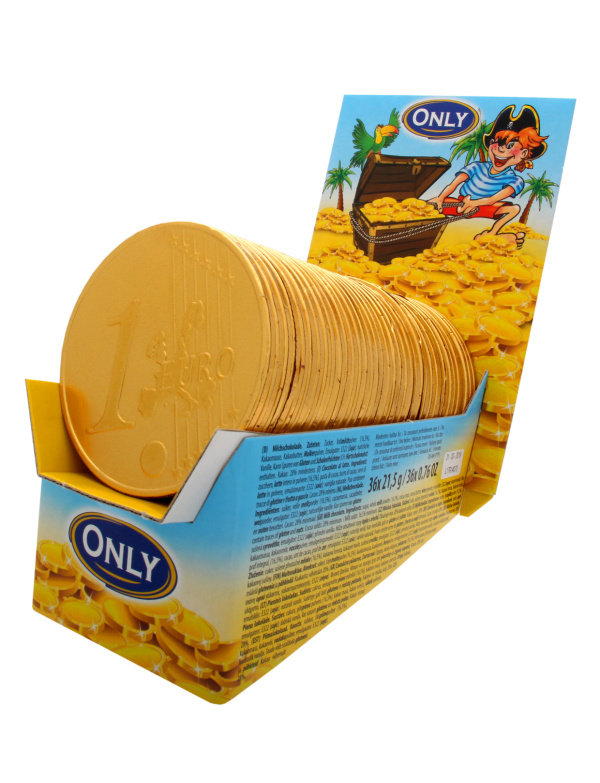 ONLY Čokoládové mince velké 36×21,5g (Euro velké zlaté)